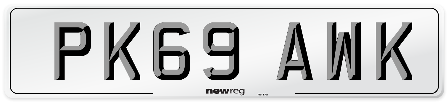 PK69 AWK Number Plate from New Reg